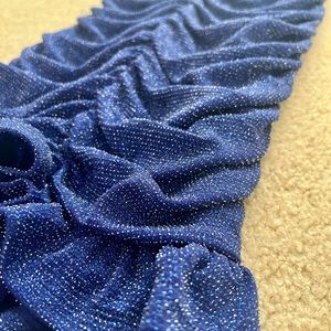 Royal blue sparkly dress, glitter dress with cut out design in front, open back